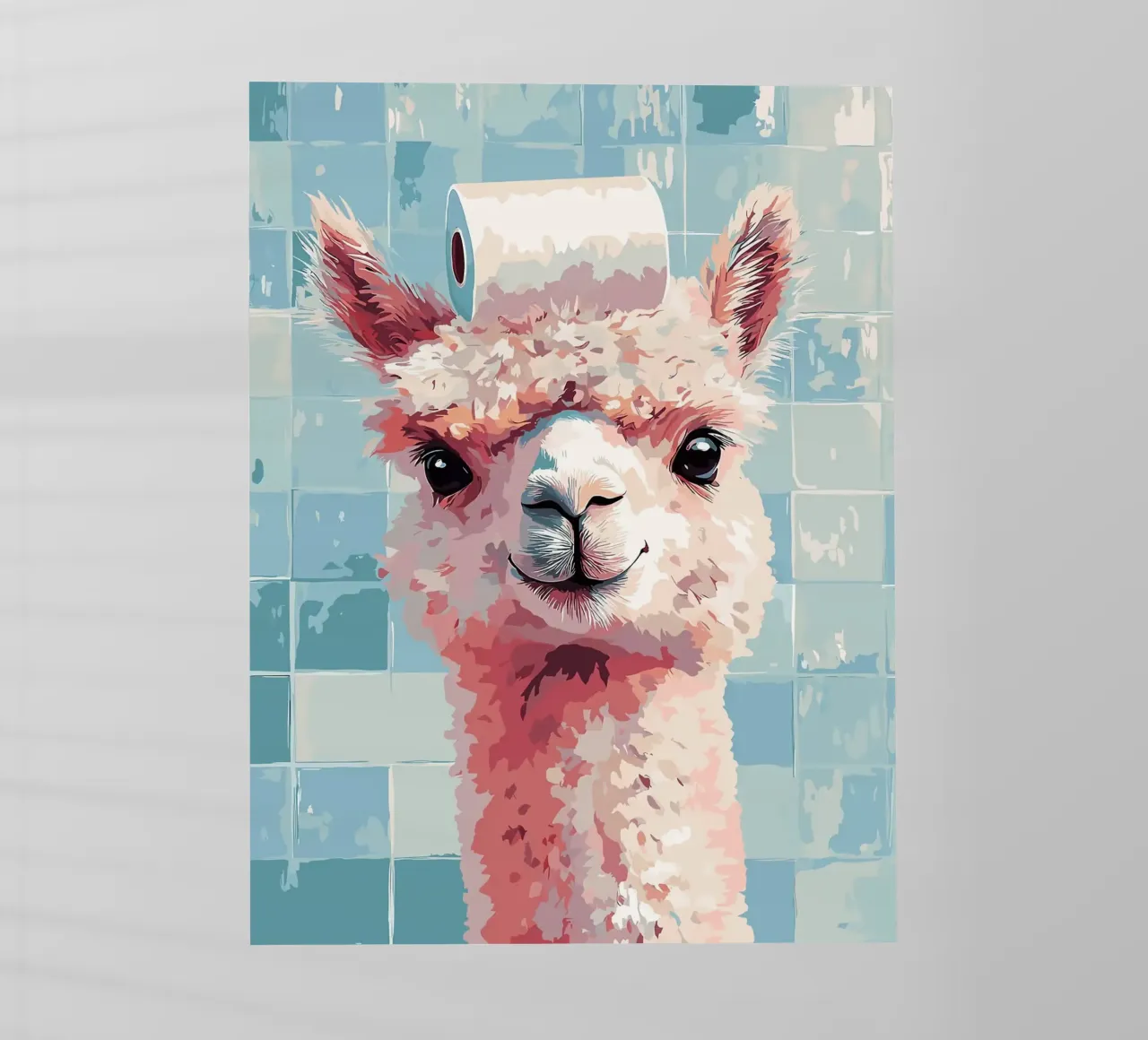 Lama con carta igienica in testa pellicola backlit da JoyWalkerShop