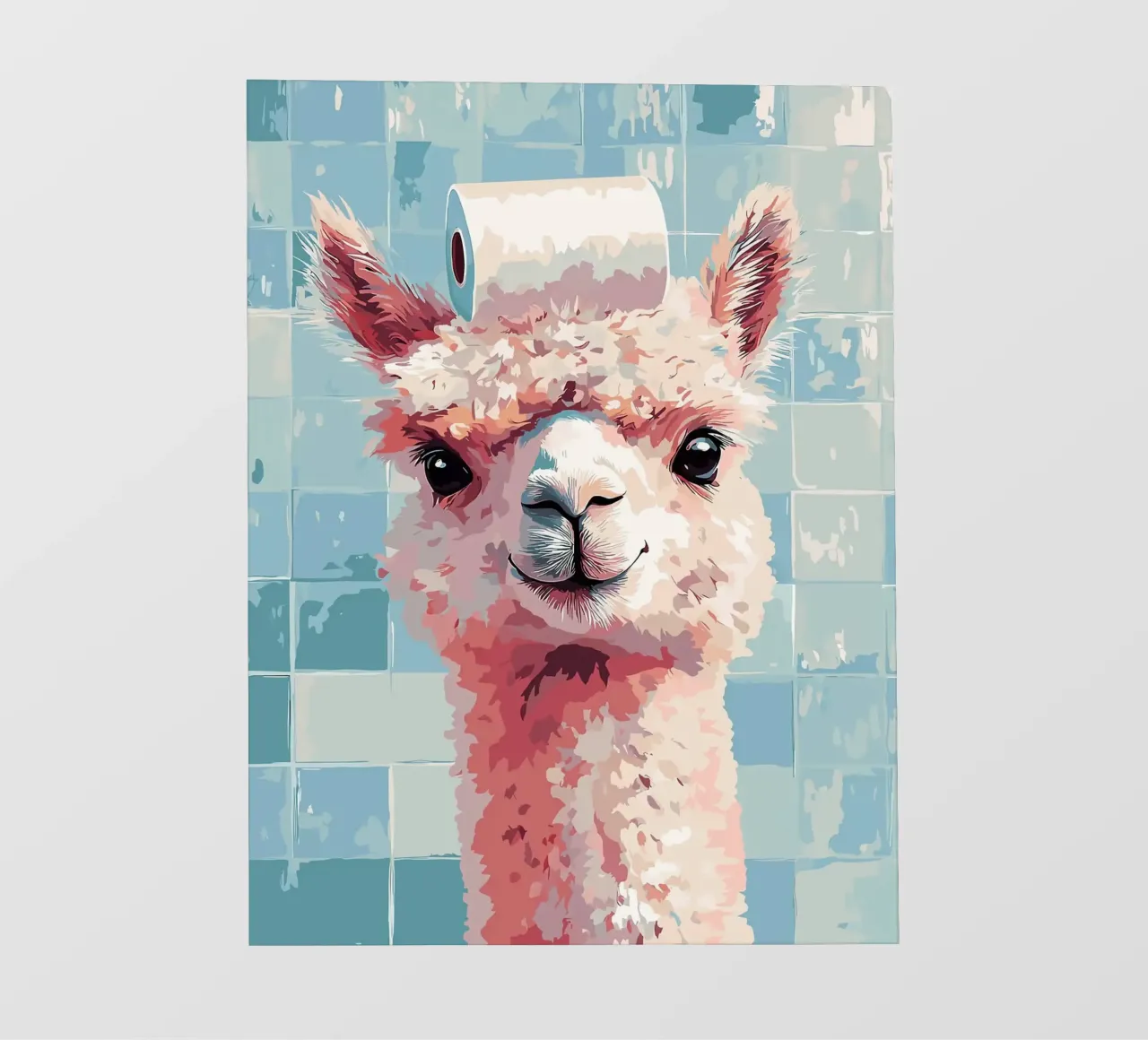 Lama con carta igienica in testa pellicola backlit da JoyWalkerShop