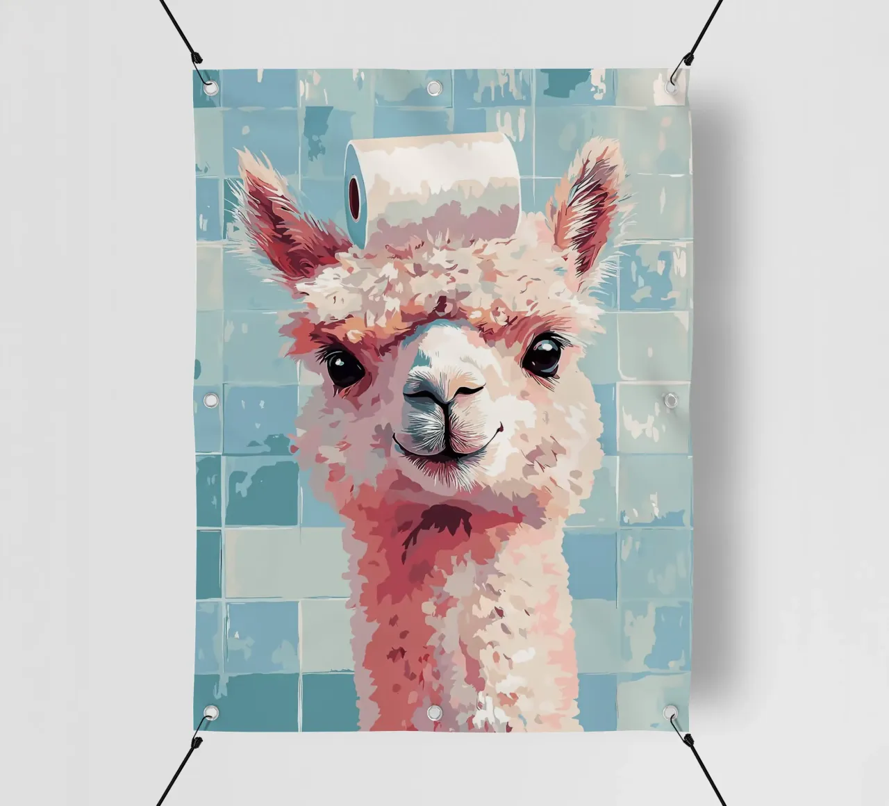 Lama con carta igienica in testa telo in pvc da JoyWalkerShop
