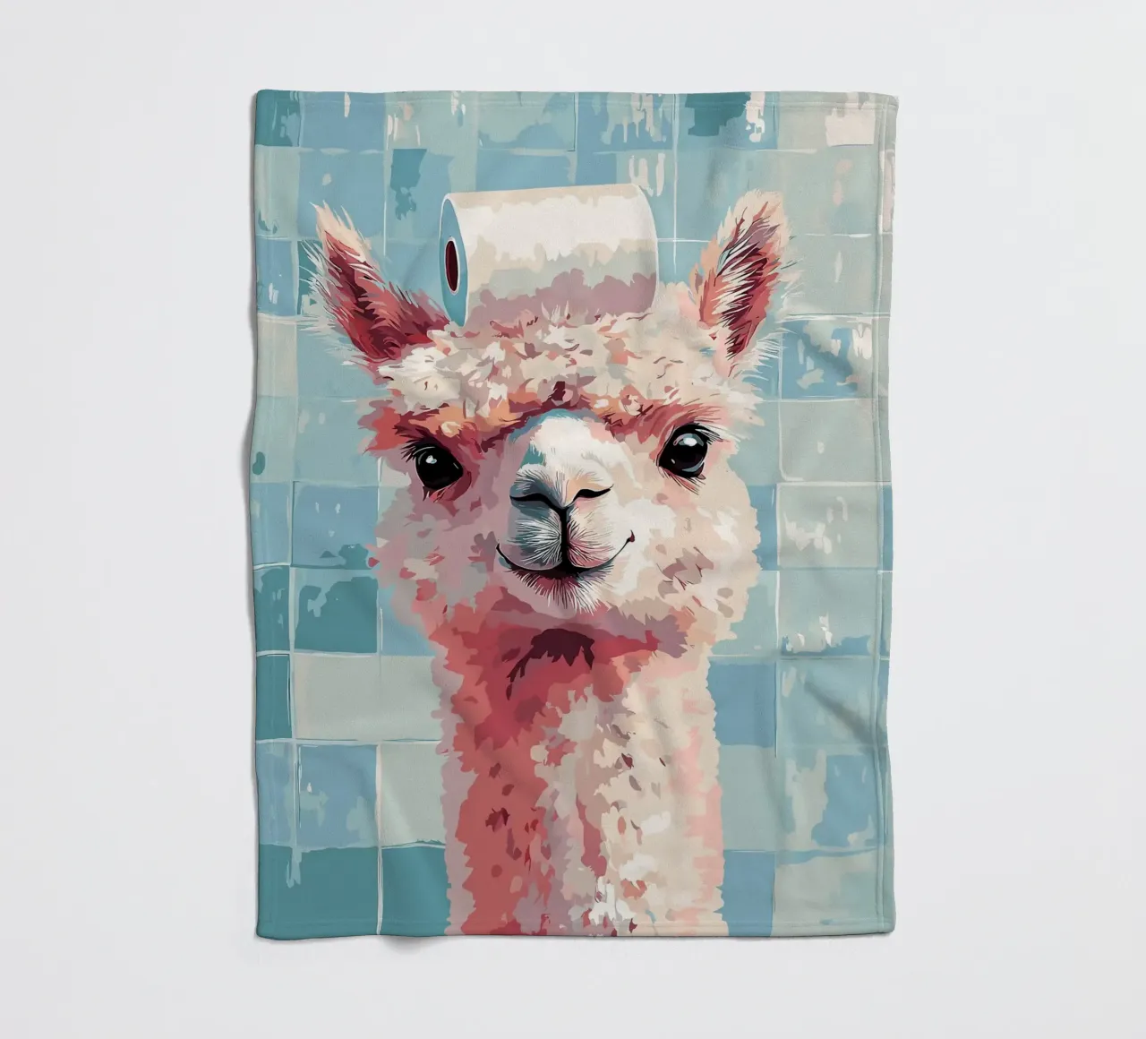 Lama con carta igienica in testa coperta in pile da JoyWalkerShop