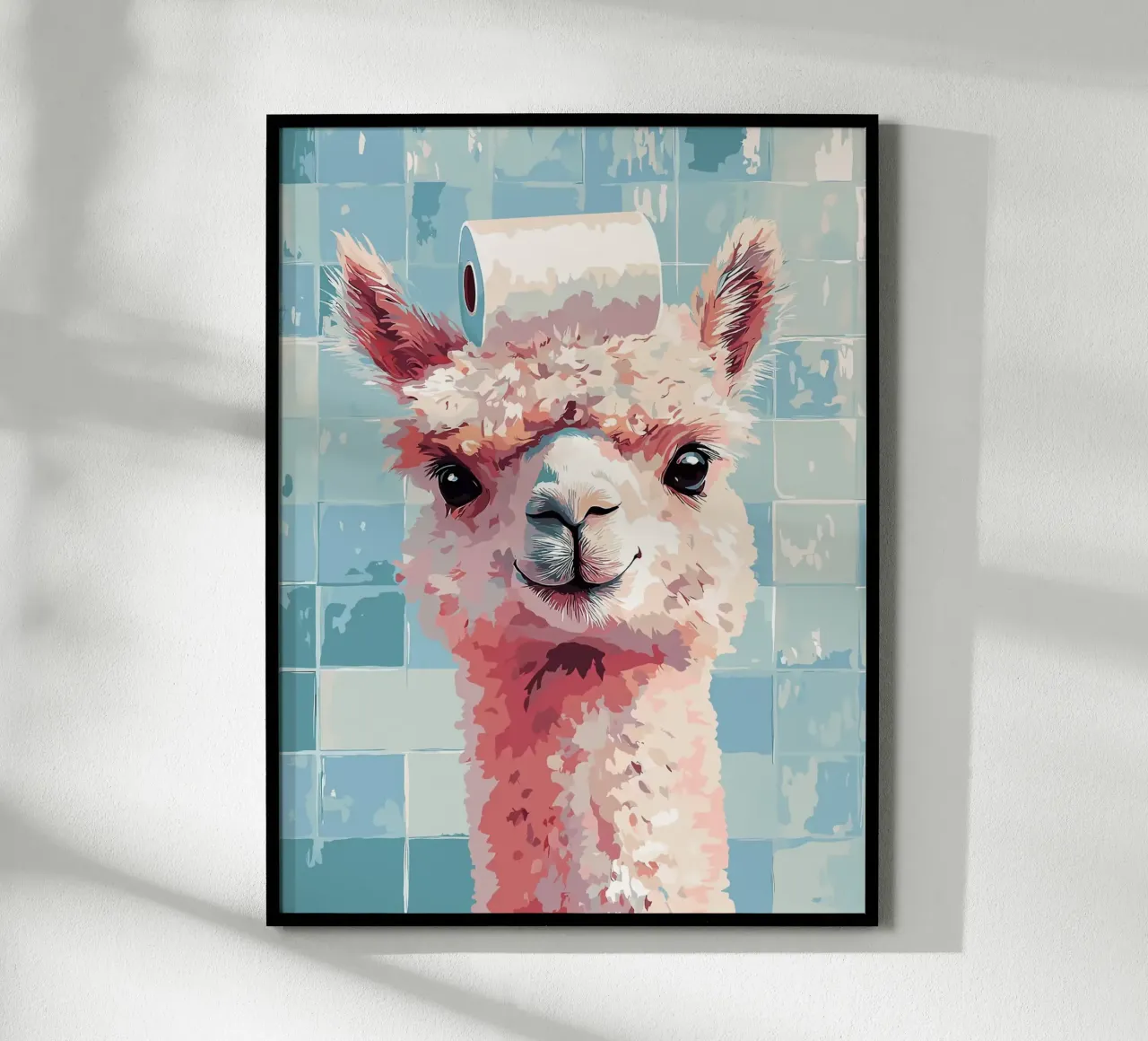 Lama con carta igienica in testa poster da JoyWalkerShop
