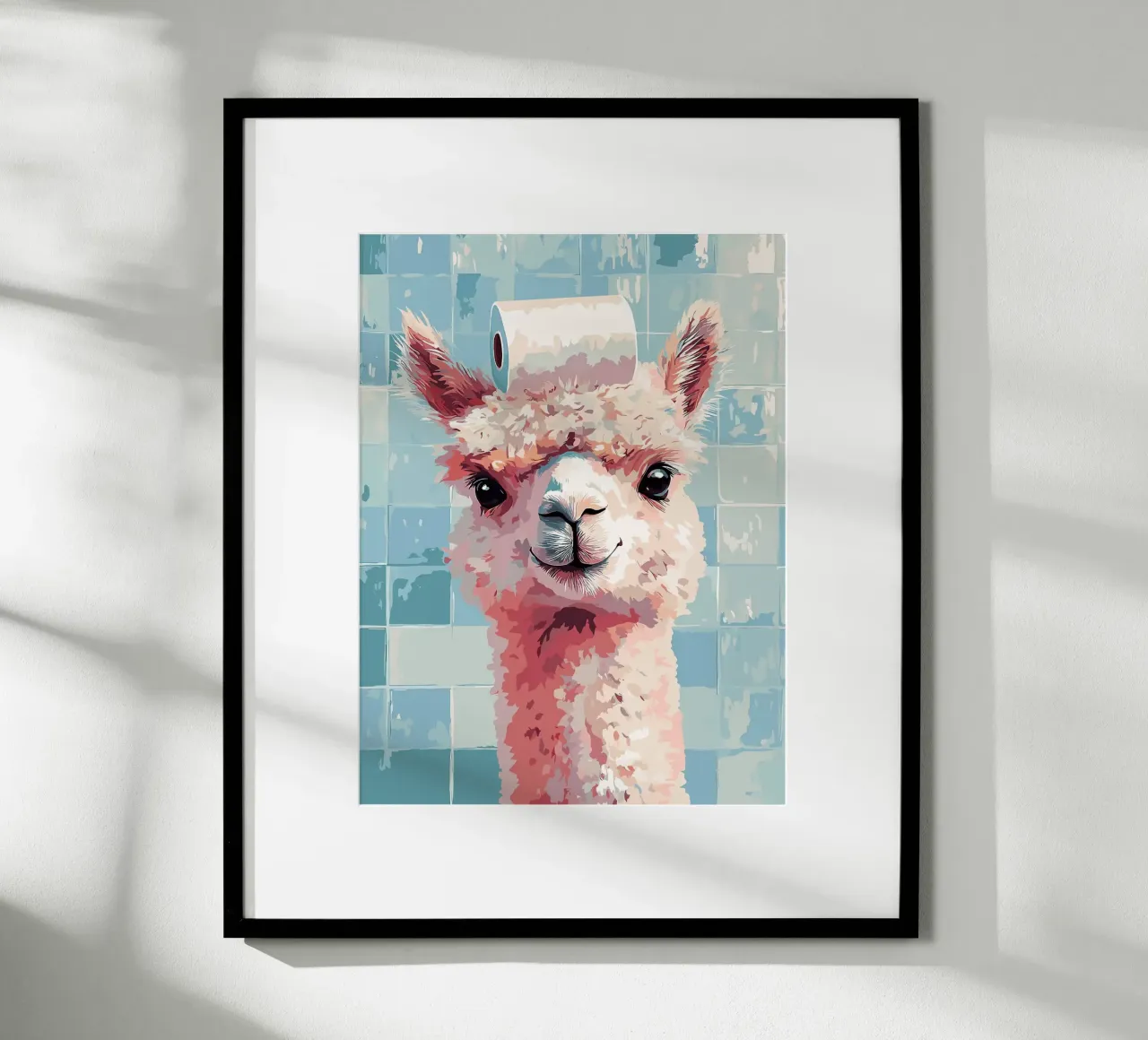 Lama con carta igienica in testa poster da JoyWalkerShop