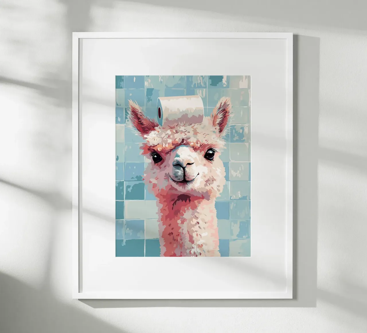Lama con carta igienica in testa poster da JoyWalkerShop