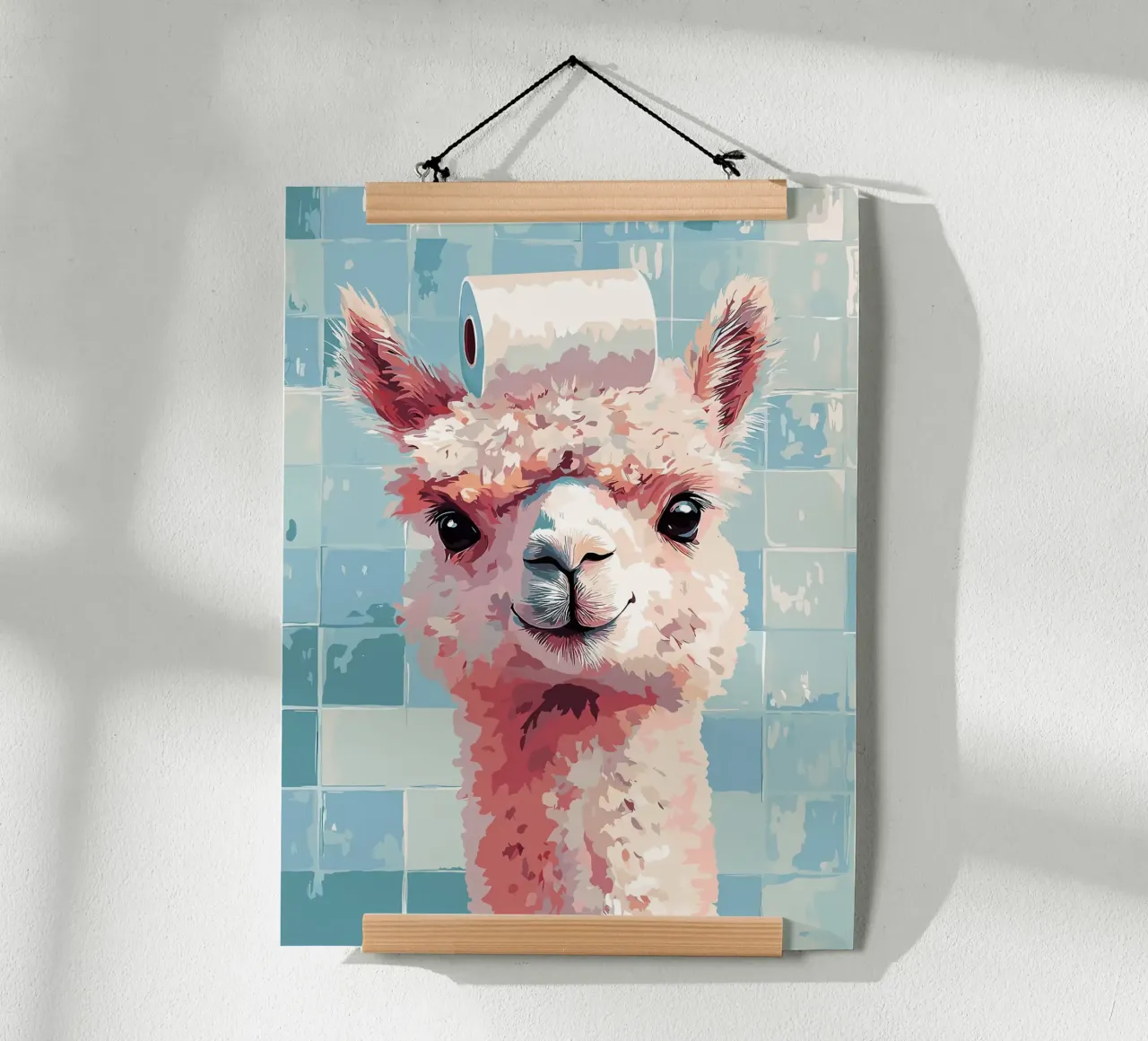 Lama con carta igienica in testa poster da JoyWalkerShop