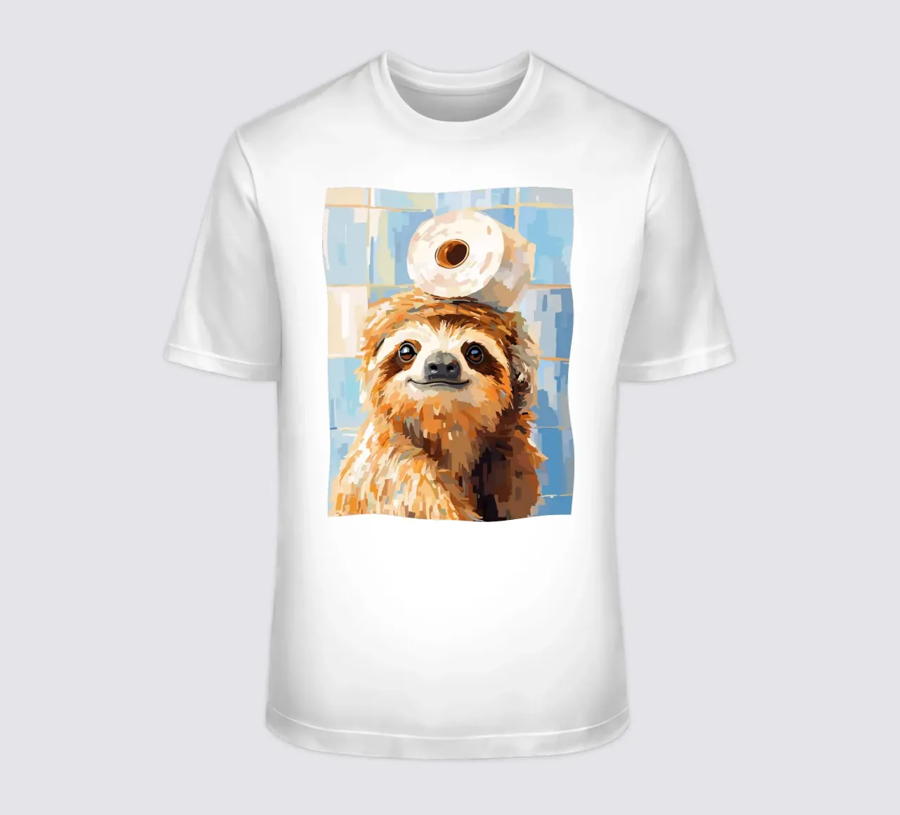 Bradipo con carta igienica in testa t-shirt da JoyWalkerShop