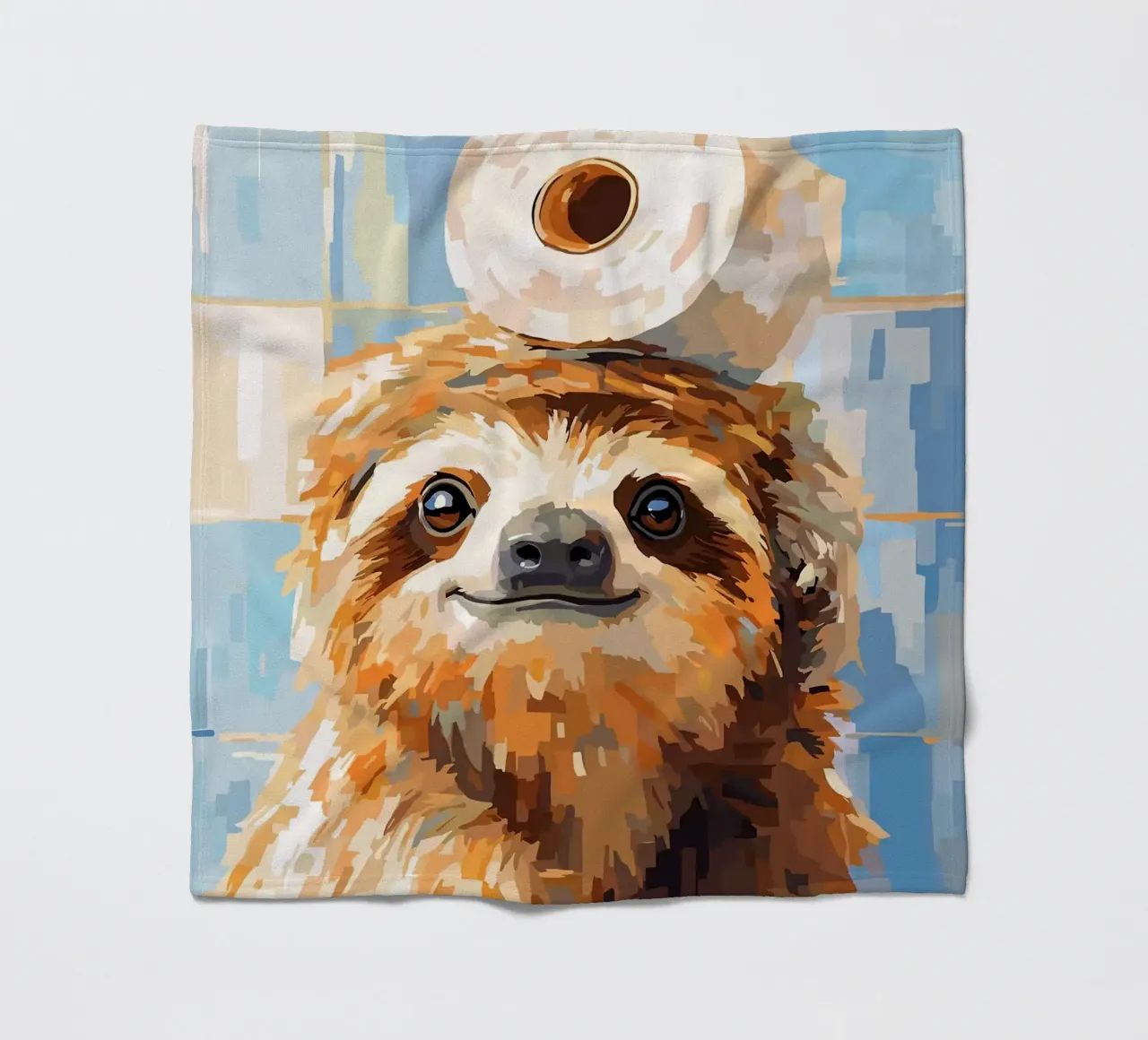 Bradipo con carta igienica in testa coperta in pile da JoyWalkerShop
