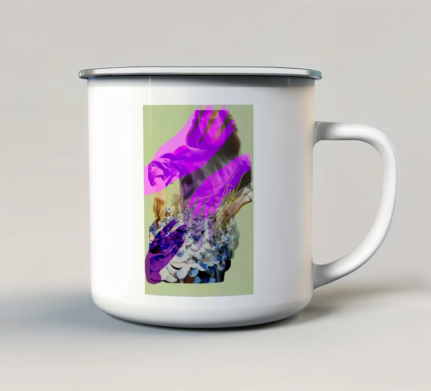 Hands enamel mug by dekonstruktiv