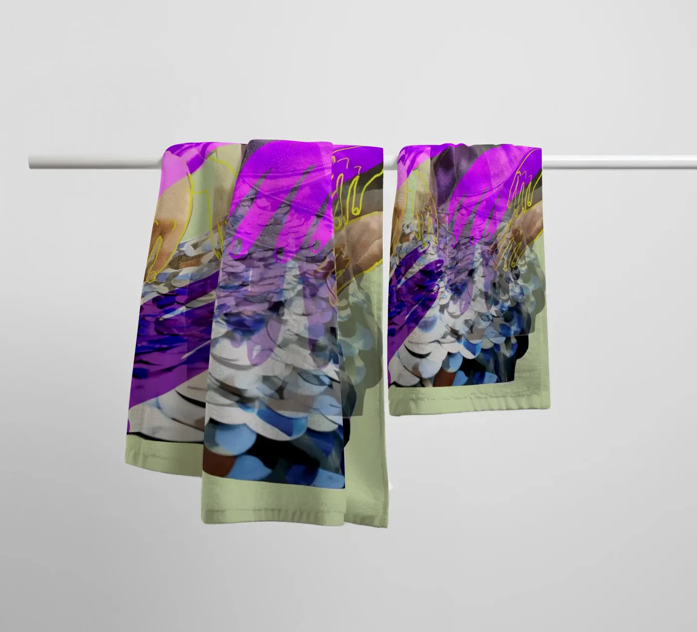 Handen badhanddoek van dekonstruktiv