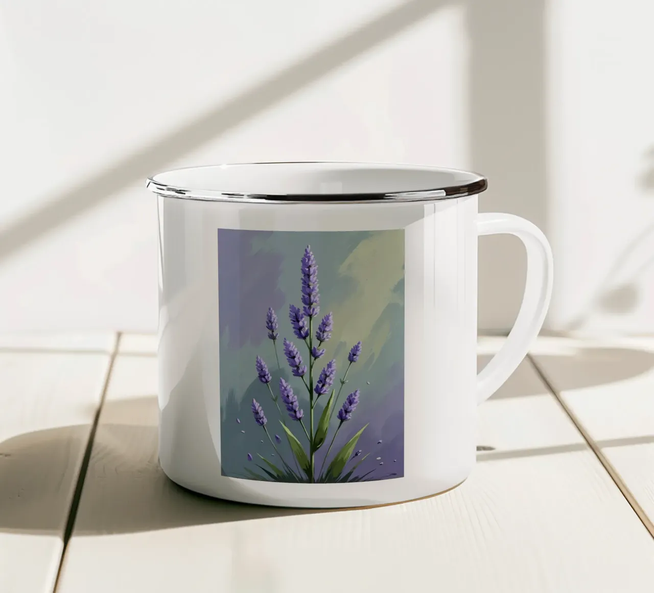Serenità alla lavanda tazza in smalto da Bloom And Brush