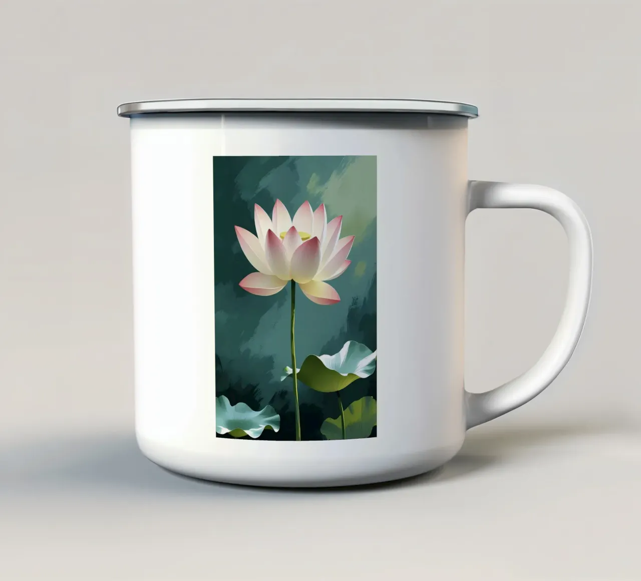 Loto in acque tranquille tazza in smalto da Bloom And Brush