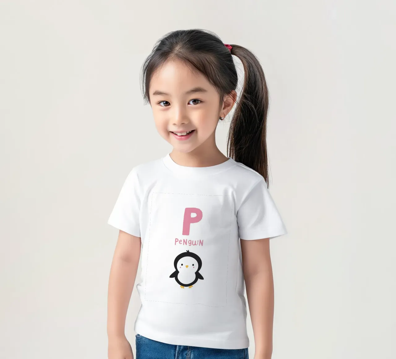 Penguin Alphabet Illustration kids t-shirt by Noah Bouchard
