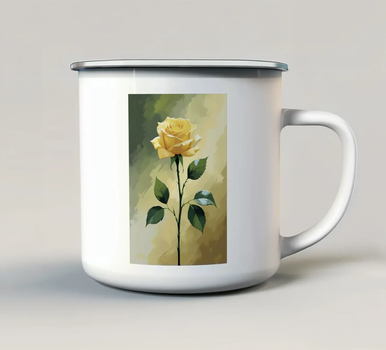 Rosa d'oro tazza in smalto da Bloom And Brush