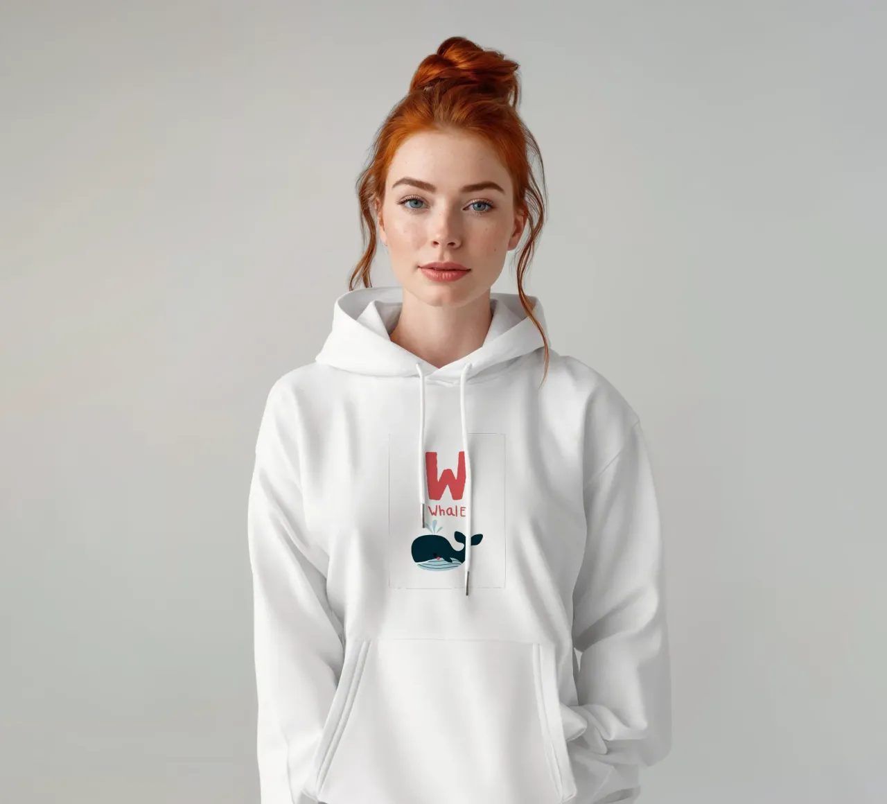 Balena con illustrazione W felpa con cappuccio da Noah Bouchard