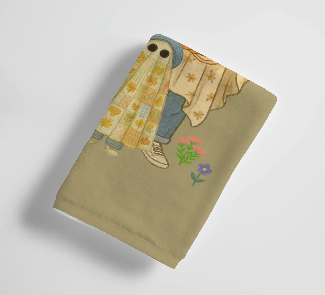 Boho Ghost Family on the outing towel by Taika Tori Art