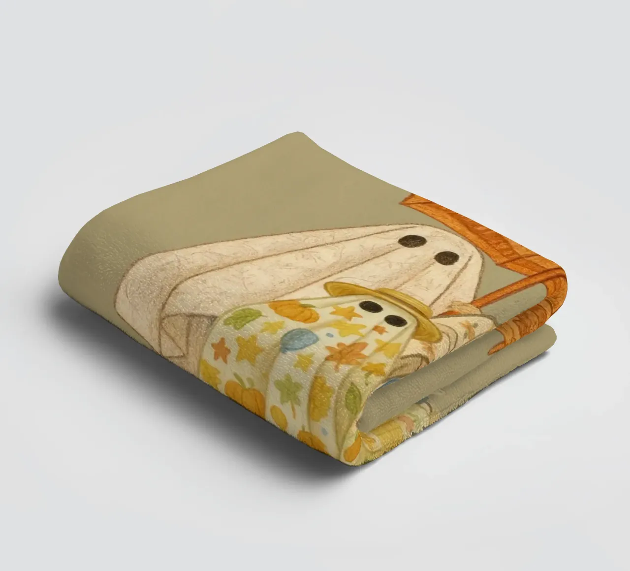 Boho Ghost Family on the outing towel by Taika Tori Art