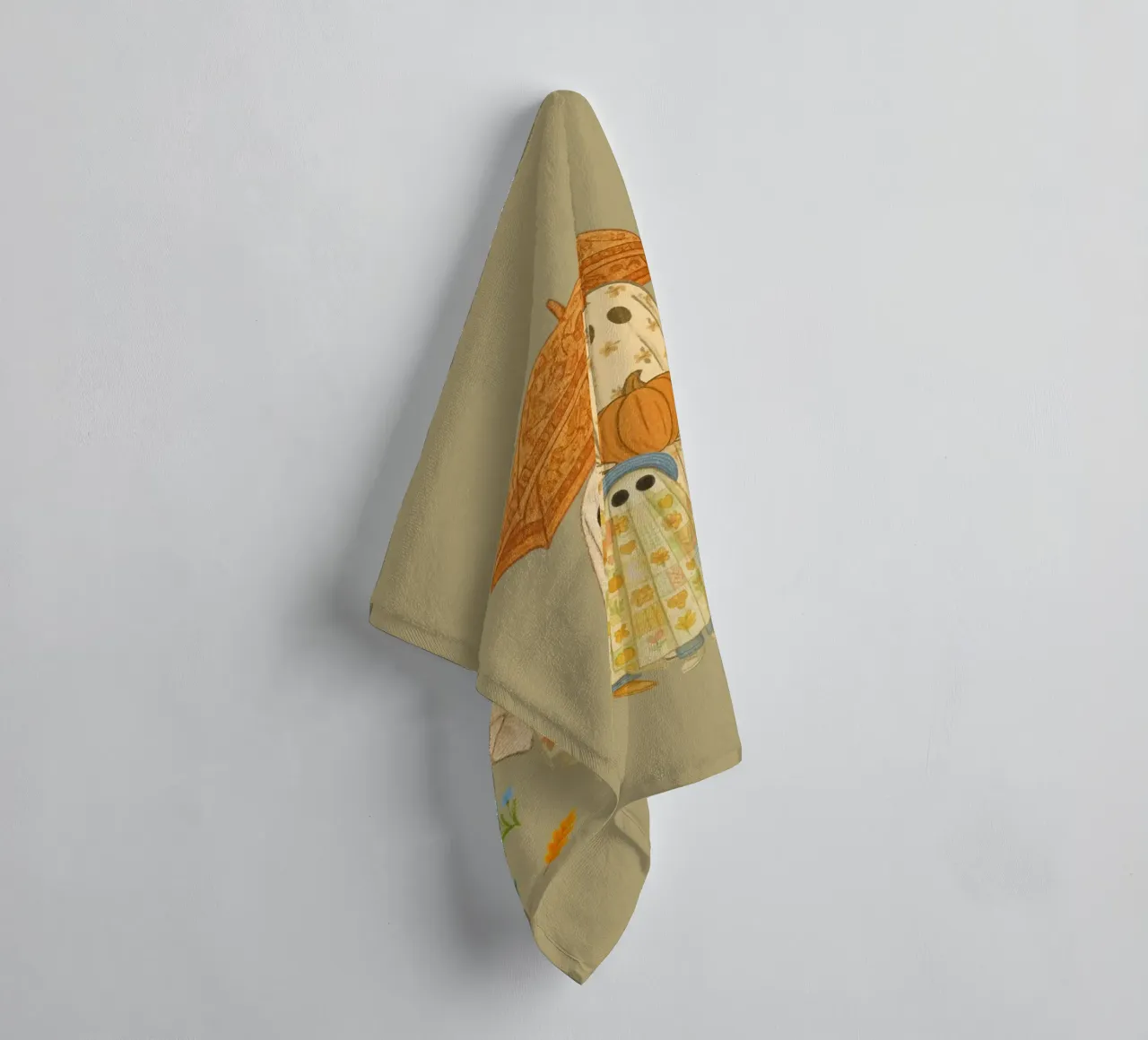 Boho Ghost Family on the outing towel by Taika Tori Art