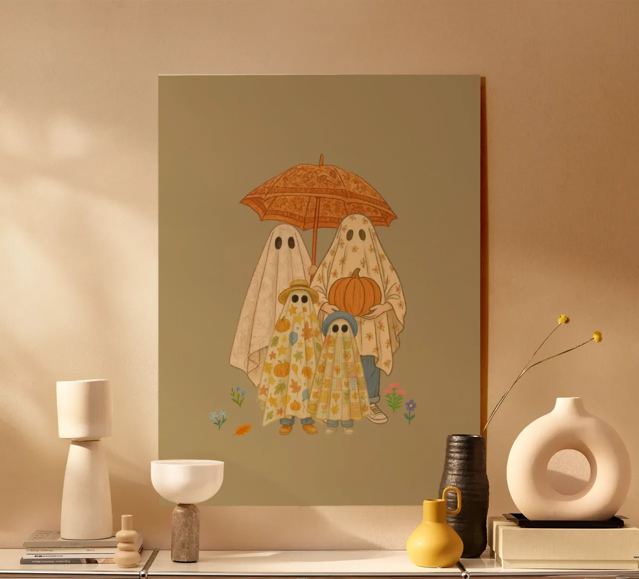 Boho Ghost Family en la excursión metacrilato de Taika Tori Art