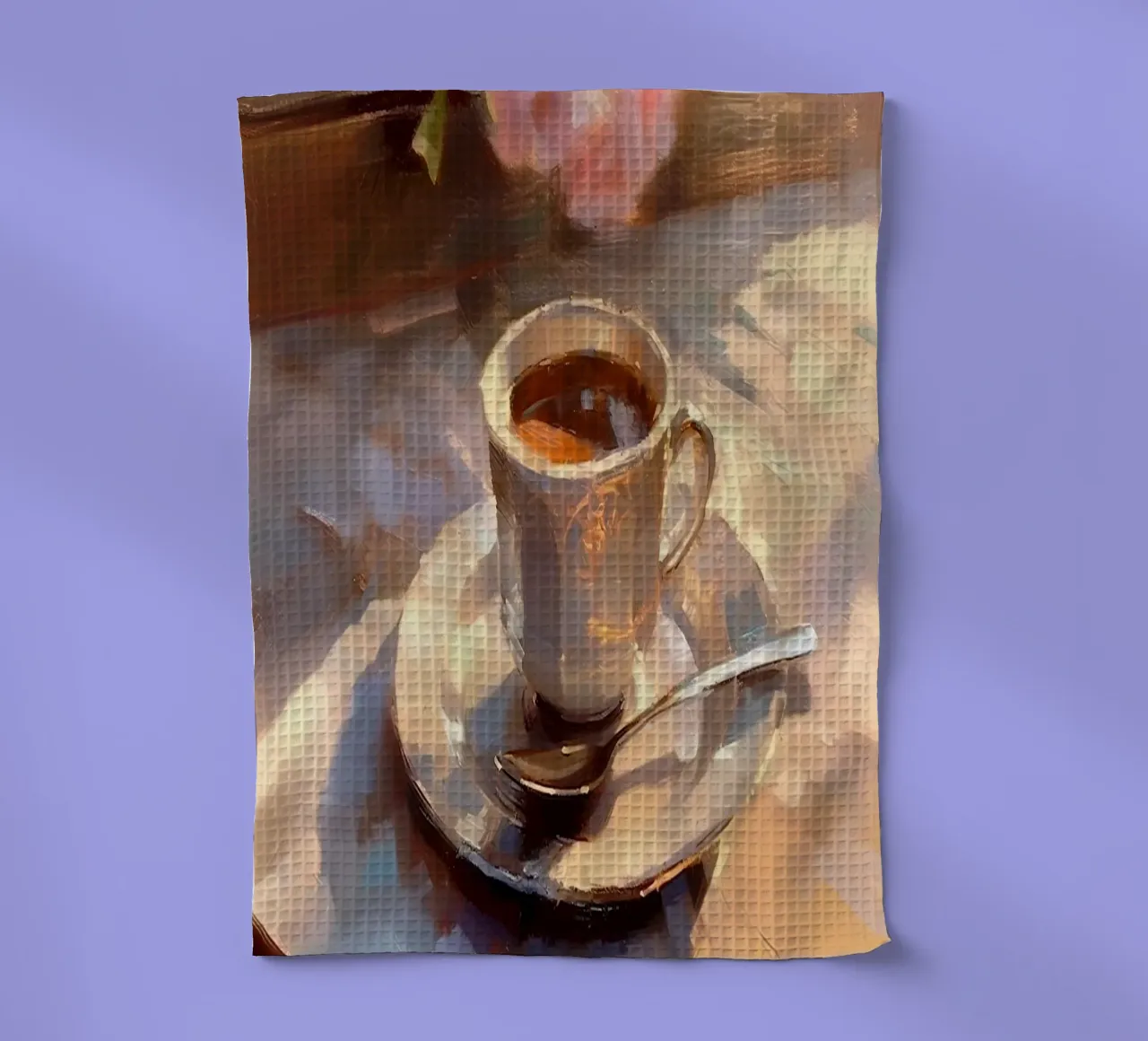 Caffè cucchiaio d'argento rose rosa natura morta colori pastello canovaccio da cucina da Euphoria Theresa