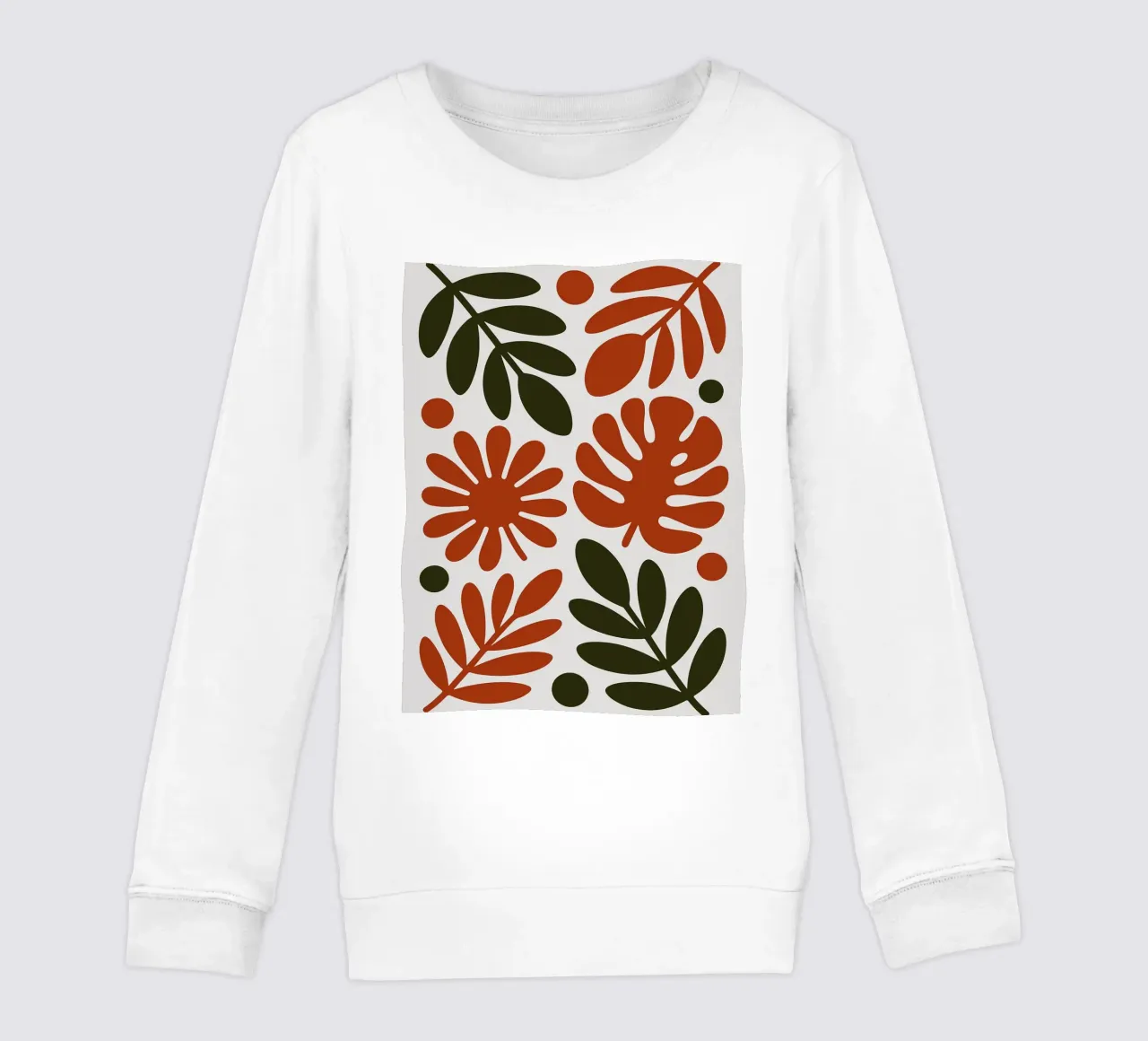 Patrón botánico con hojas y flores sudadera para niño de Damion Francis