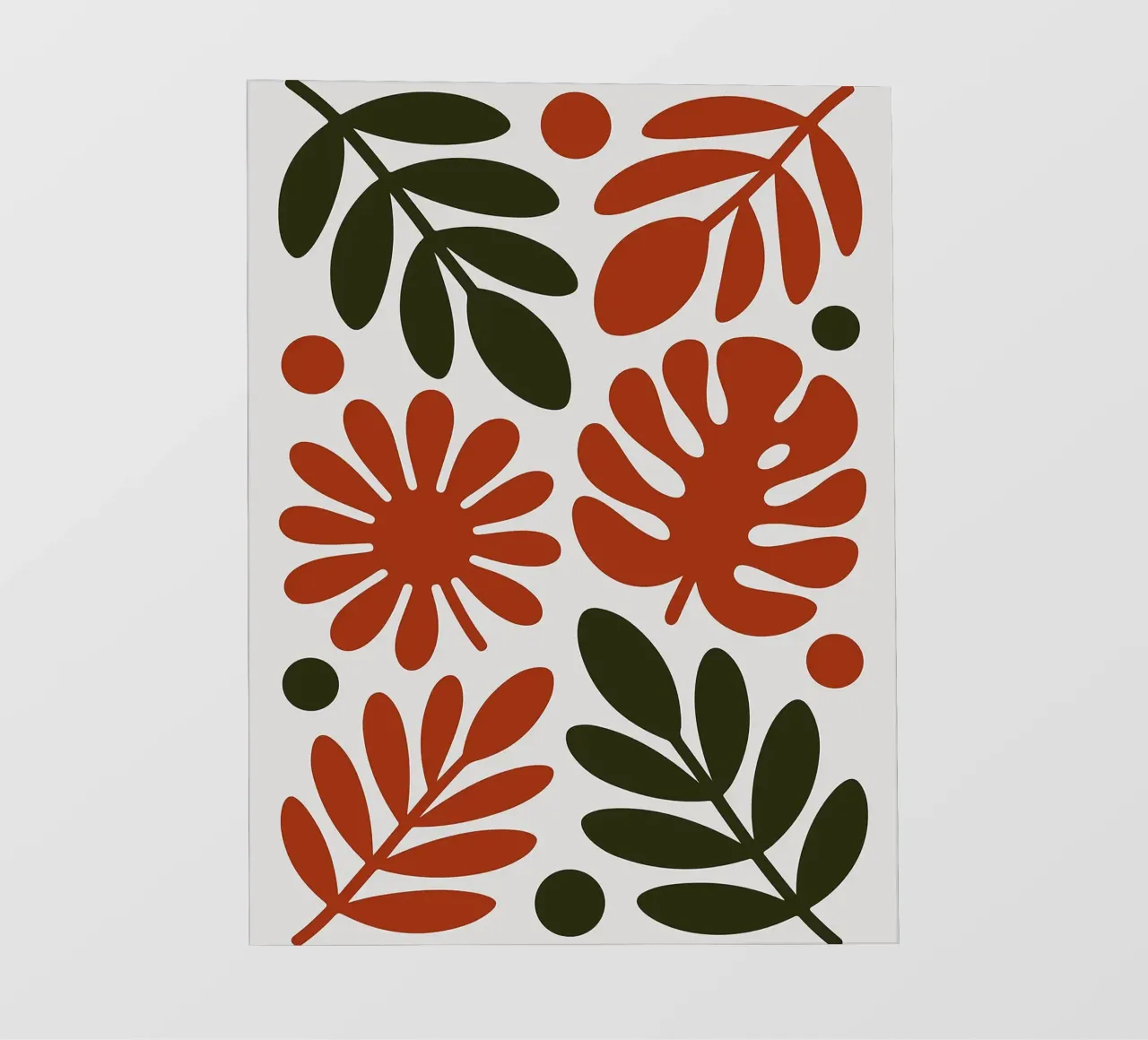 Motivo botanico con foglie e fiori telo in pvc da Damion Francis