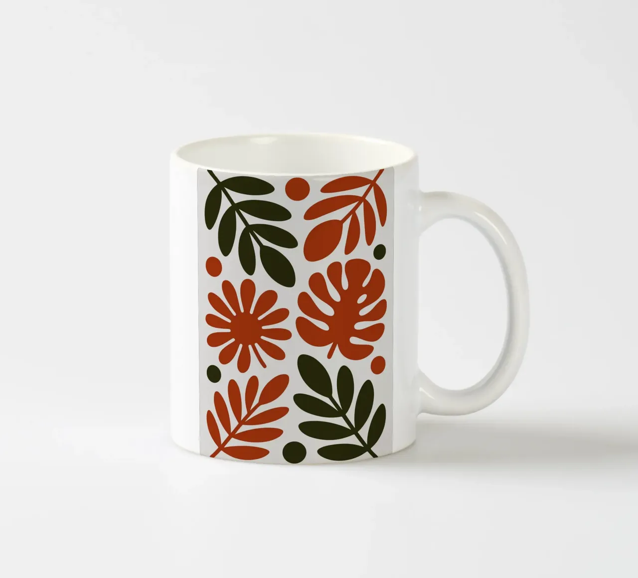 Motivo botanico con foglie e fiori tazza in ceramica da Damion Francis