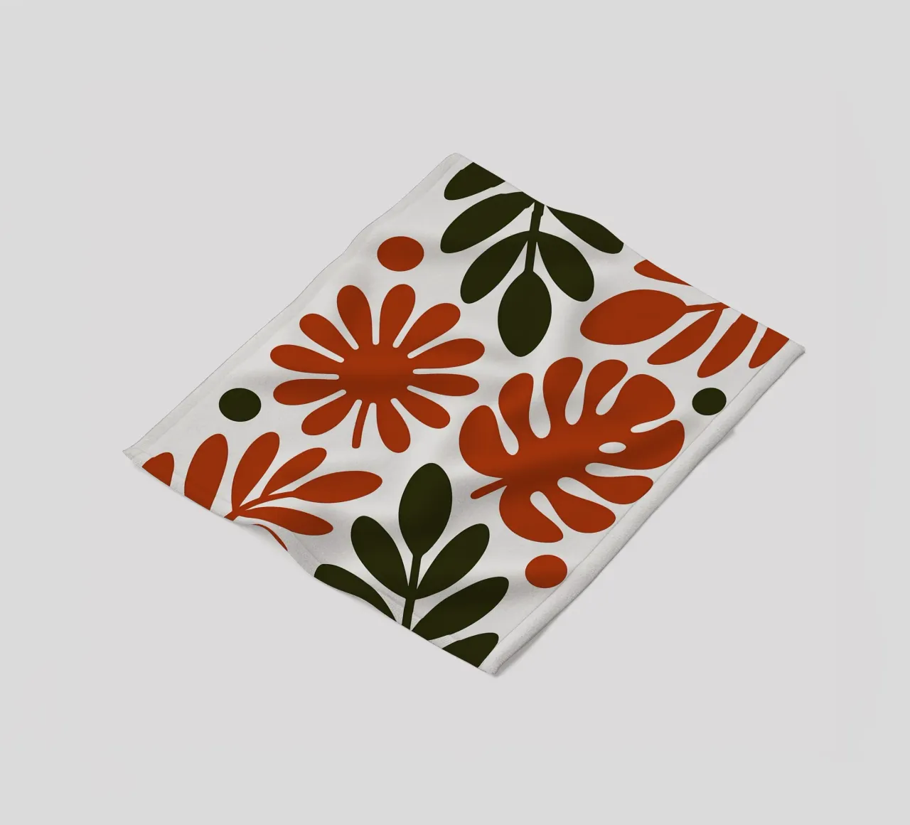 Motivo botanico con foglie e fiori coperta in pile da Damion Francis