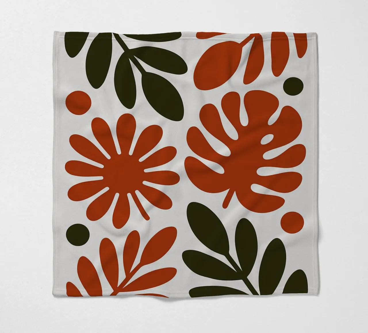 Motivo botanico con foglie e fiori coperta in pile da Damion Francis