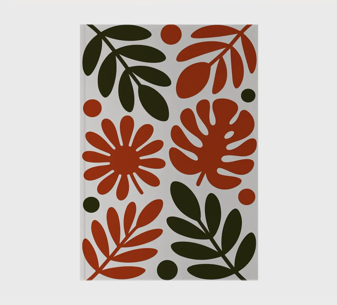 Botanical Pattern with Leaves and Flowers notebook by Damion Francis