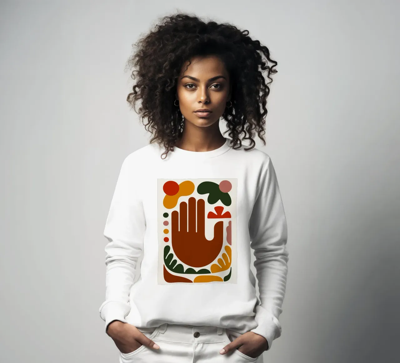 Abstrakte Hand mit geometrischen Formen Sweatshirt von Damion Francis