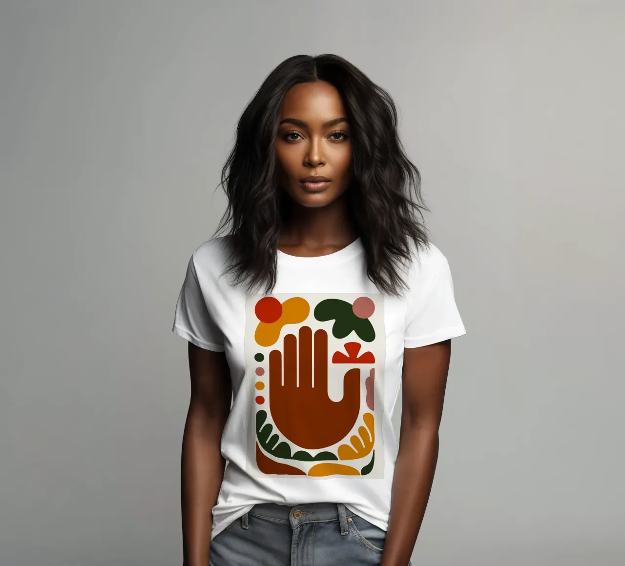 Mano astratta con forme geometriche t-shirt da donna da Damion Francis