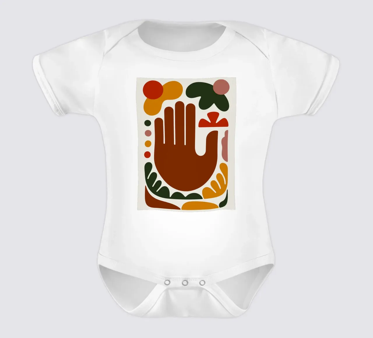 Abstract Hand with Geometric Shapes short-sleeve baby romper by Damion Francis