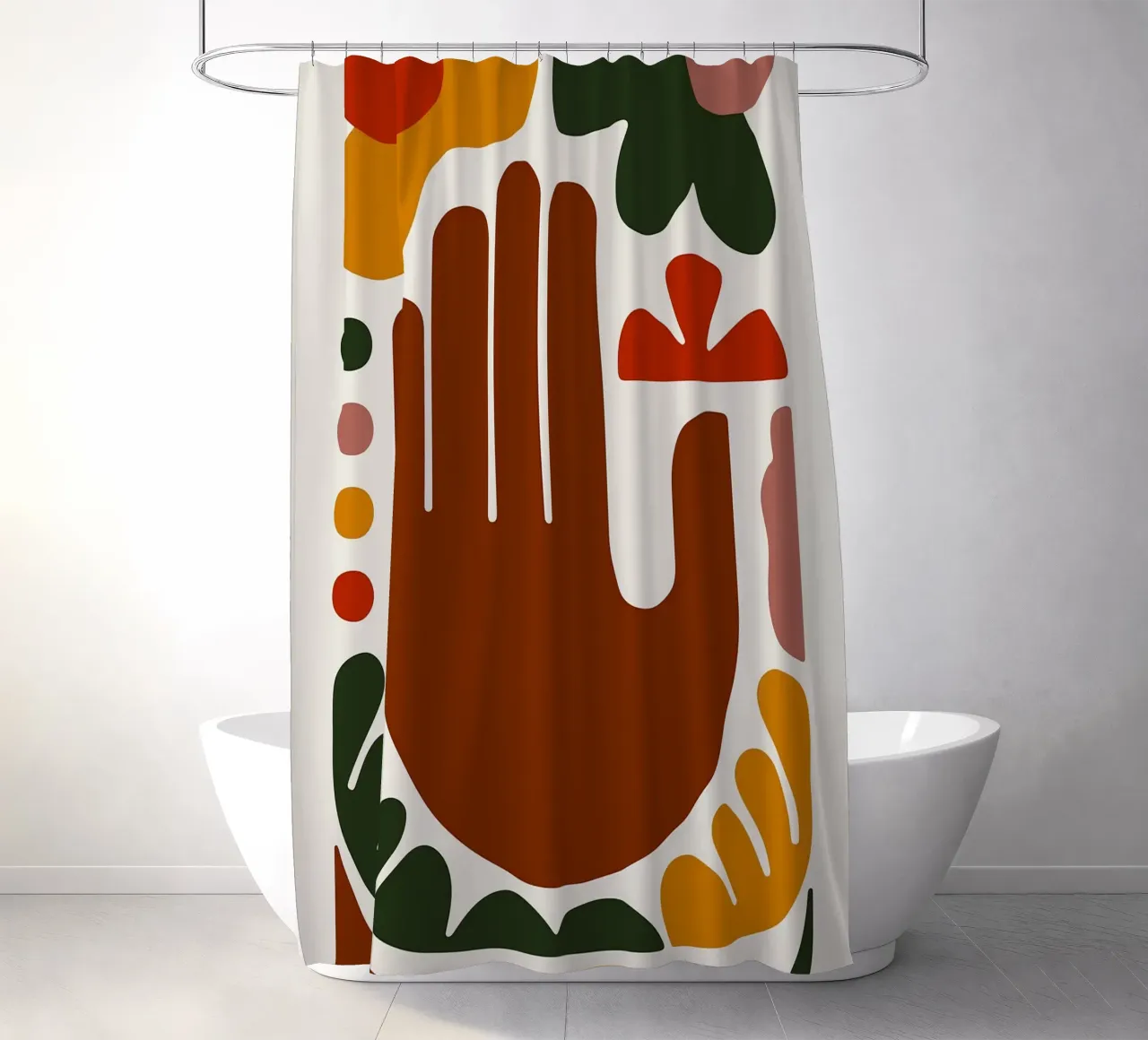 Mano astratta con forme geometriche tenda da doccia da Damion Francis