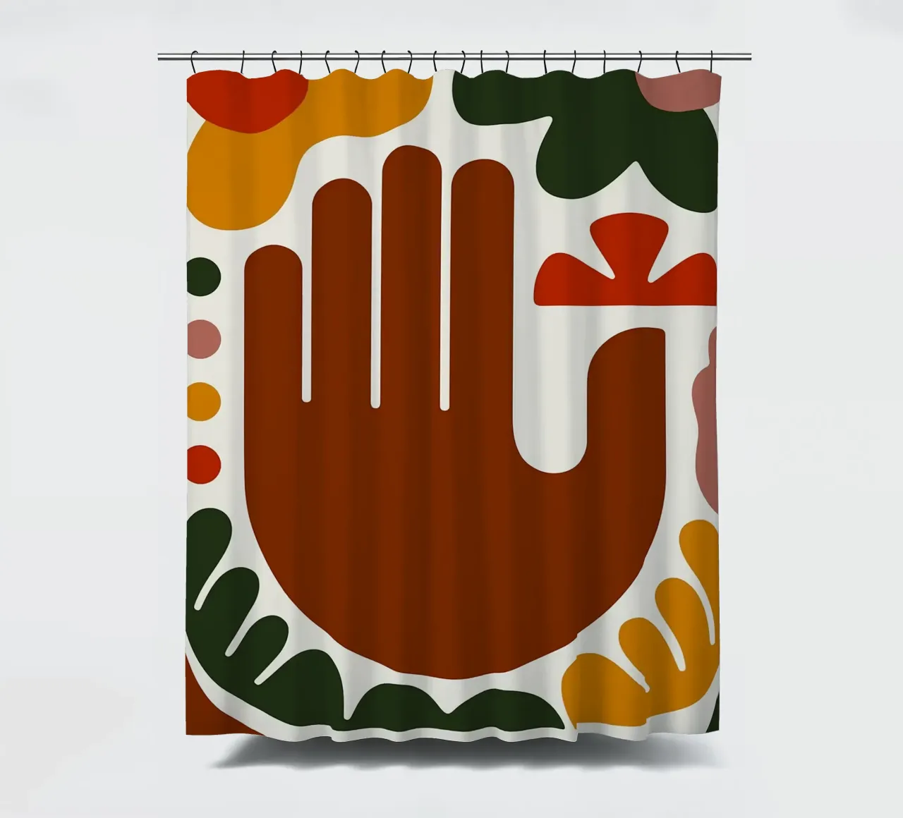 Mano astratta con forme geometriche tenda da doccia da Damion Francis