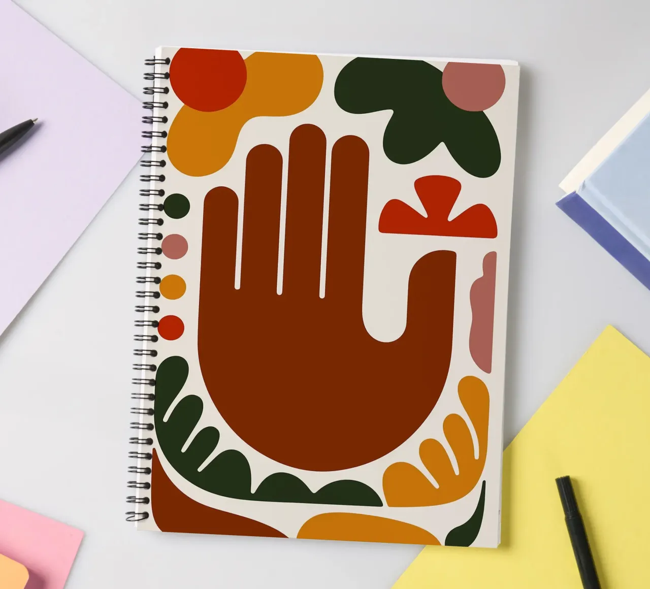Mano astratta con forme geometriche diario ad anelli da Damion Francis