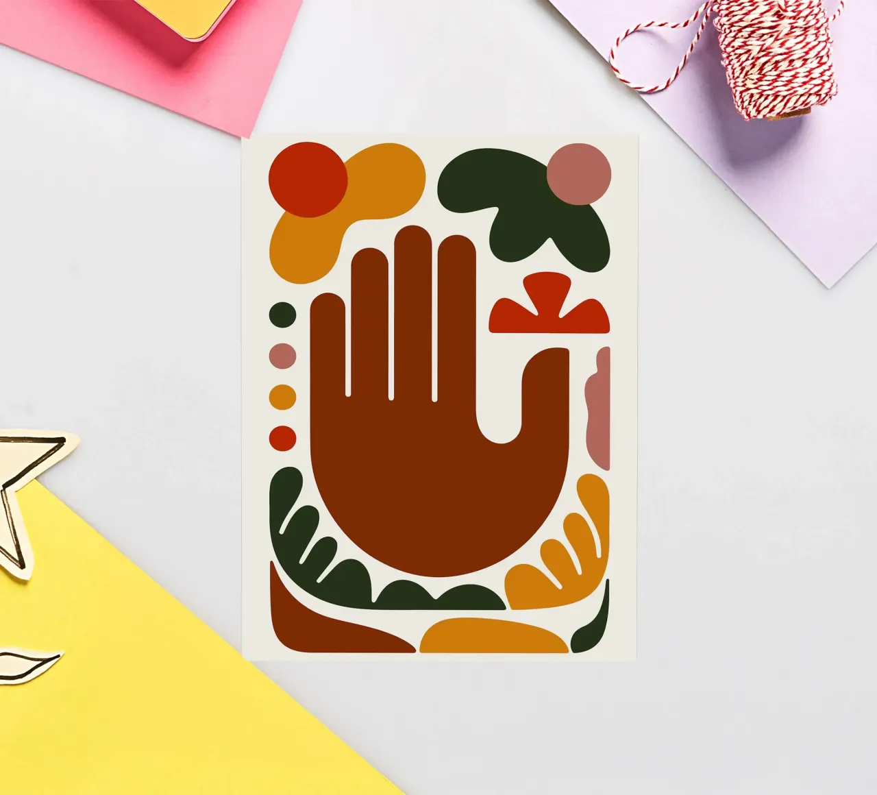 Mano astratta con forme geometriche adesivo da Damion Francis