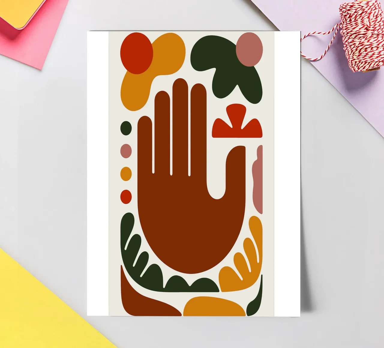 Mano astratta con forme geometriche foglio adesivo da Damion Francis