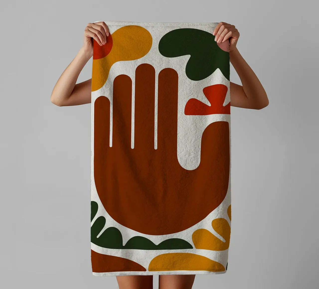 Mano astratta con forme geometriche asciugamano da bagno da Damion Francis