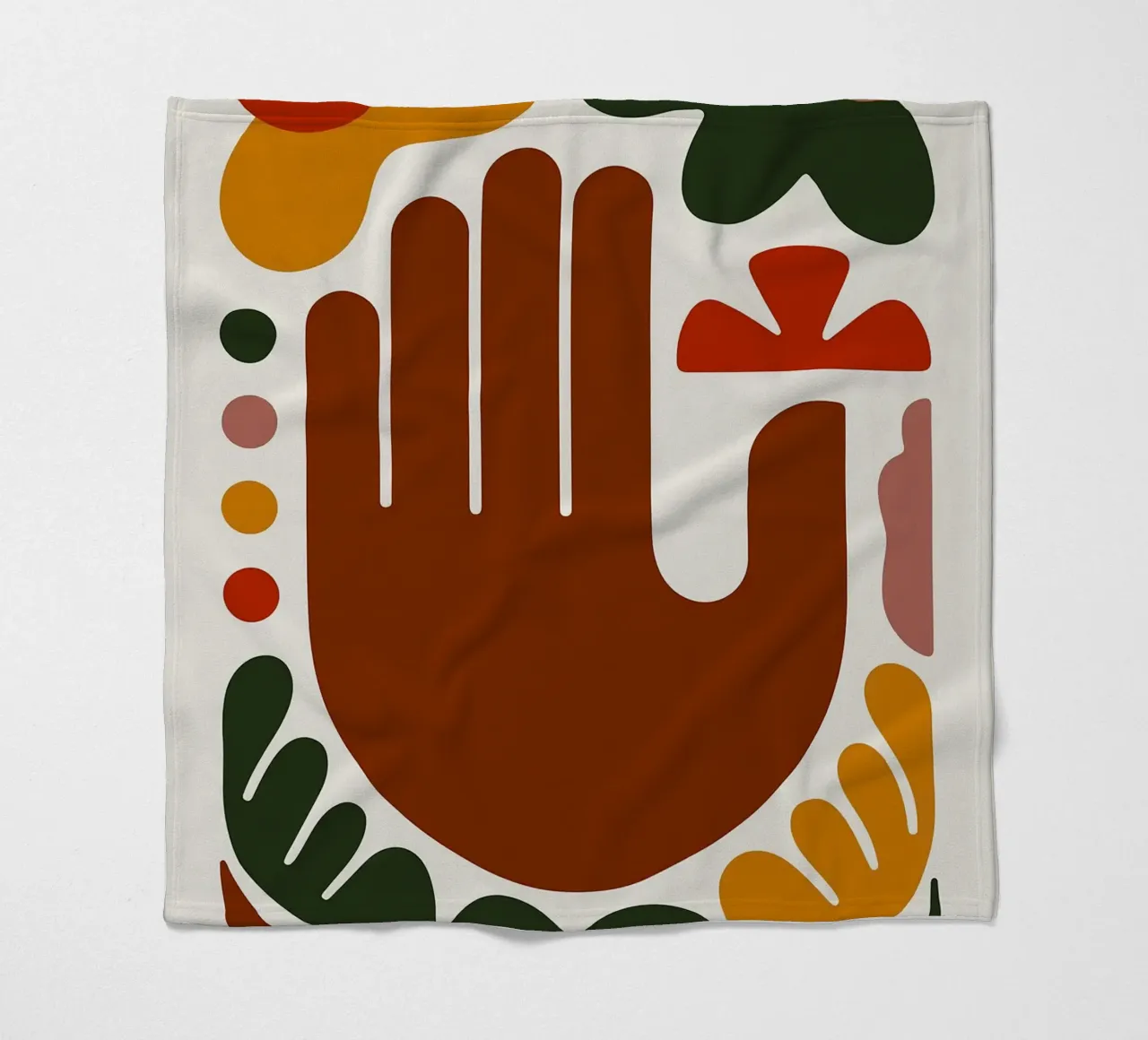 Mano astratta con forme geometriche coperta in pile da Damion Francis