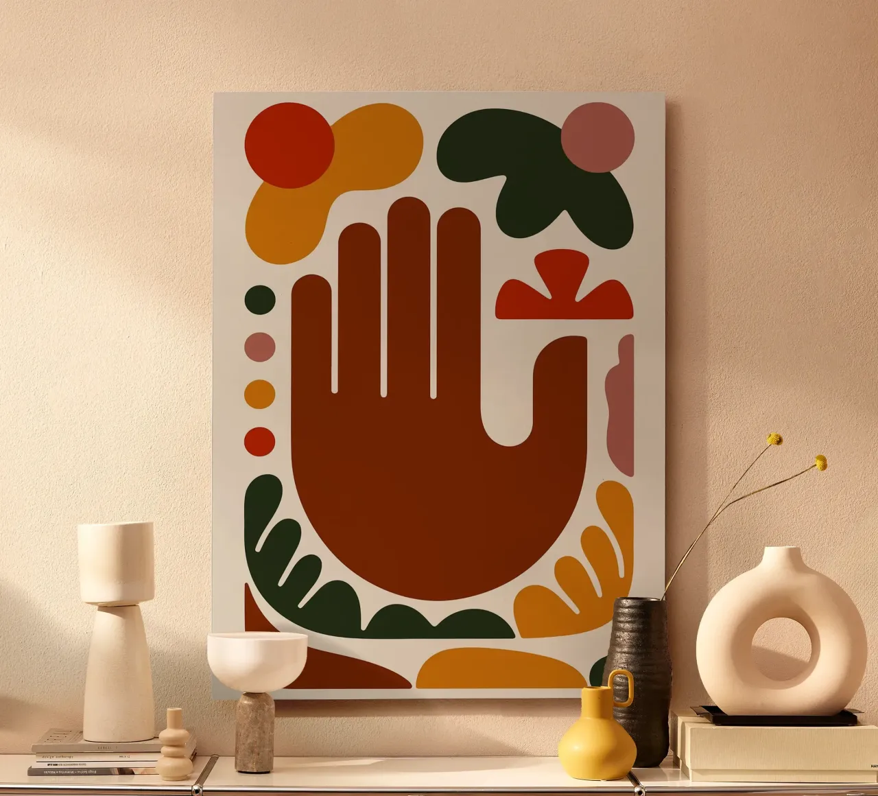 Mano astratta con forme geometriche alluminio dibond da Damion Francis