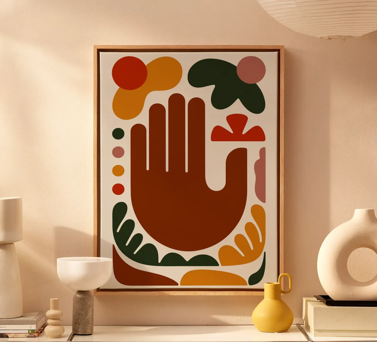 Abstract Hand with Geometric Shapes canvas by Damion Francis