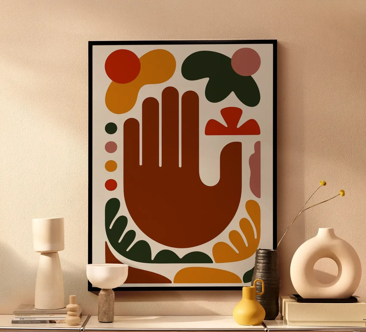Mano astratta con forme geometriche carta hahnemühle da Damion Francis