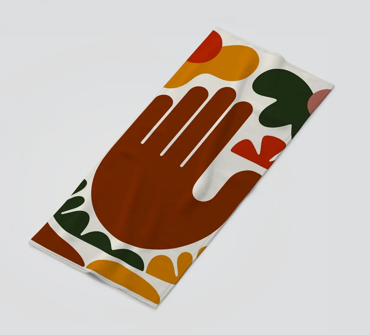 Mano astratta con forme geometriche telo mare da Damion Francis