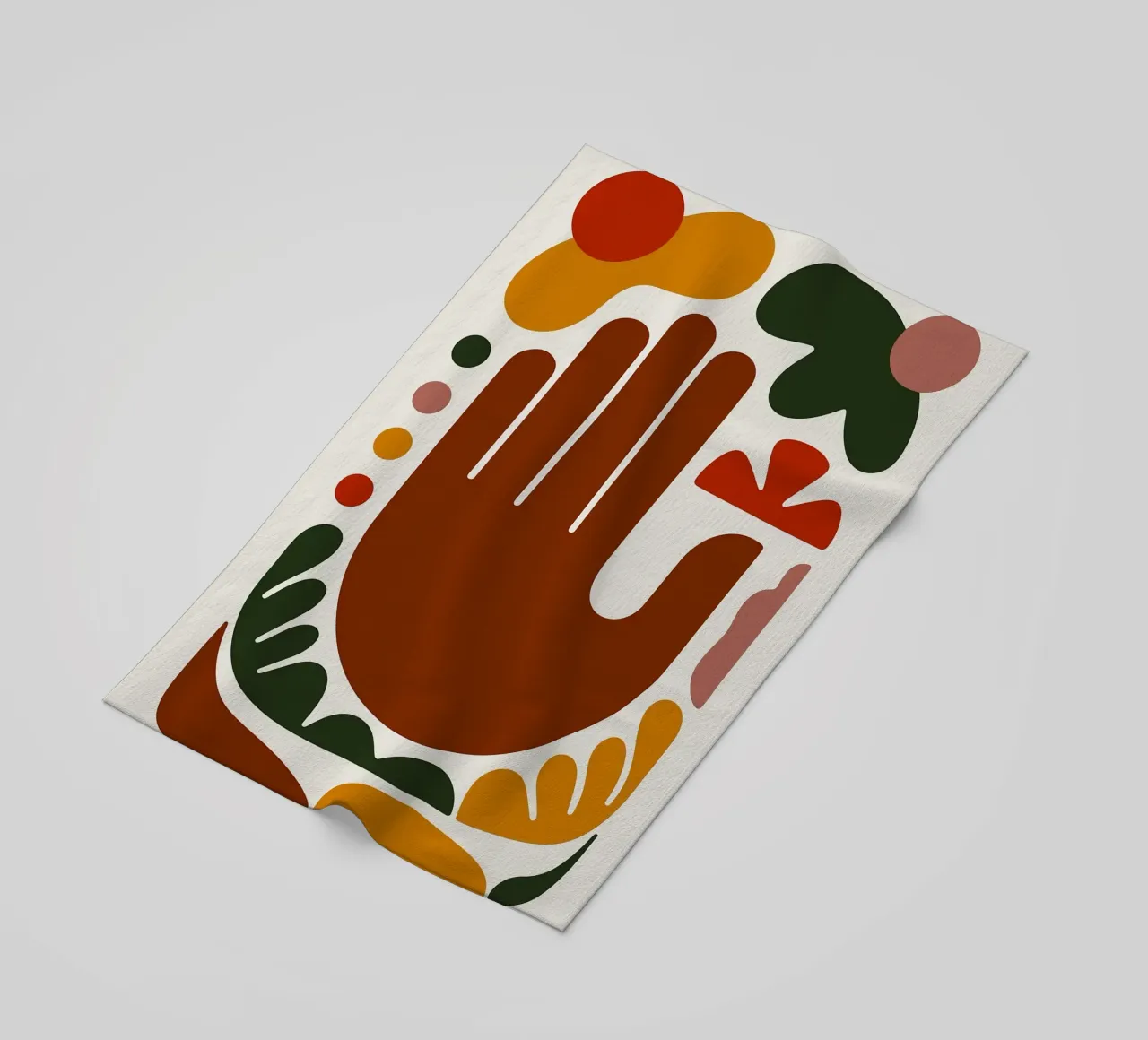 Mano abstracta con formas geométricas toalla de playa de Damion Francis