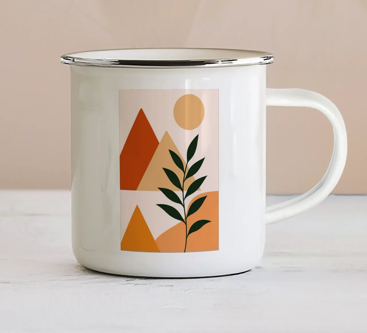 Paesaggio astratto con piante tazza in smalto da Damion Francis