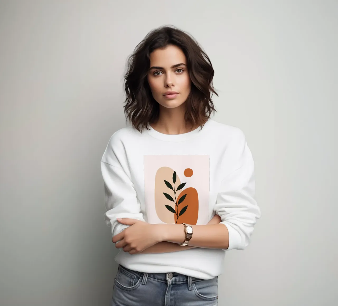 Arte botanica minimalista con forme astratte felpa da Damion Francis