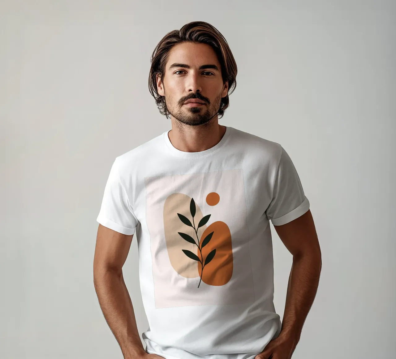 Minimalist Botanical Art with Abstract Shapes t-shirt by Damion Francis
