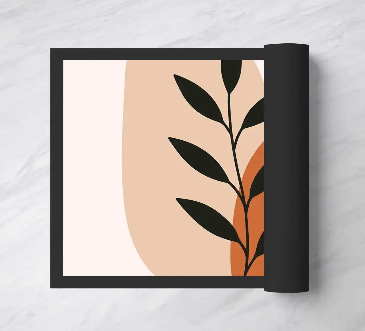 Minimalist Botanical Art with Abstract Shapes doormat by Damion Francis