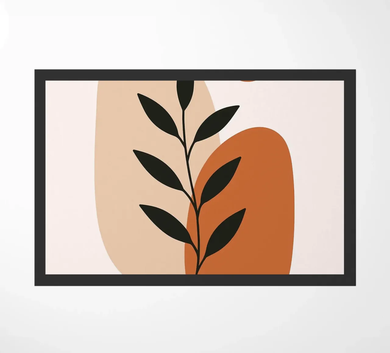 Minimalist Botanical Art with Abstract Shapes doormat by Damion Francis