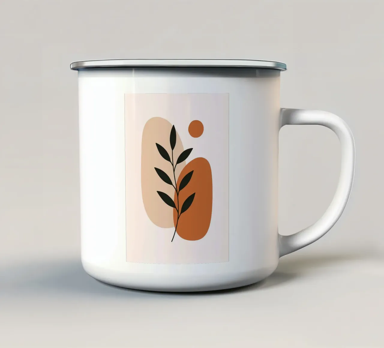 Arte botanica minimalista con forme astratte tazza in smalto da Damion Francis