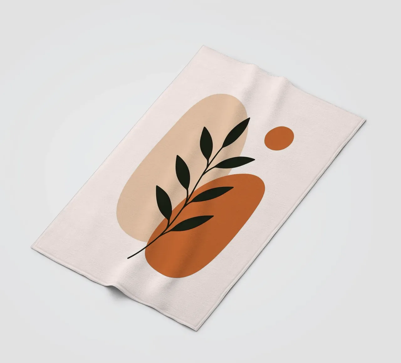 Minimalist Botanical Art with Abstract Shapes fleece blanket by Damion Francis